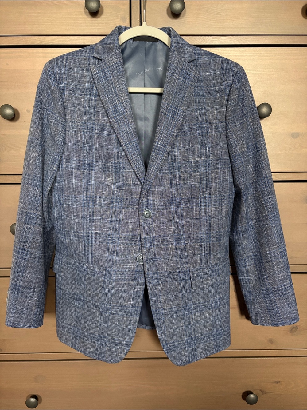 Youth TALLIA Light Blue Plaid Sport Coat